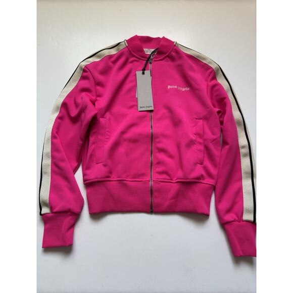 Palm Angels CLASSIC LOGO BOMBER TRACK FUCHSIA-OFFWHITE- XS Women’s